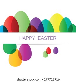 Simple and modern easter card with colorful eggs