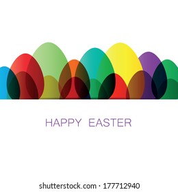 Simple and modern easter card with colorful eggs