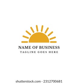 Simple and modern education concept logo design, sunshine logo design for a business, Bright future idea concept design