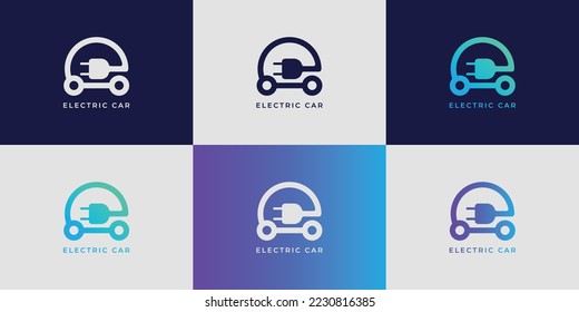 Simple and modern electric car logo design.