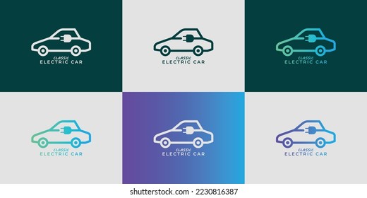 Diseño sencillo y moderno de logotipo de coches eléctricos.