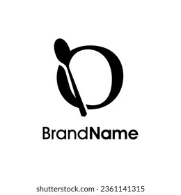 Simple, Modern and Elegant illustration logo design initial O combine with spoon. Logo recommended for business related Beverages, Restaurant, Cafe and Food.
