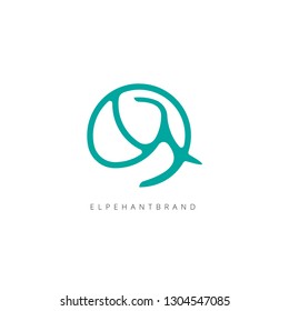Simple and modern elephant line logo design inspiration