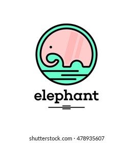 Simple modern elephant logo