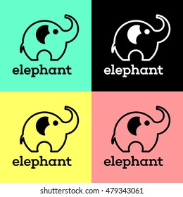 Simple modern elephant logo
