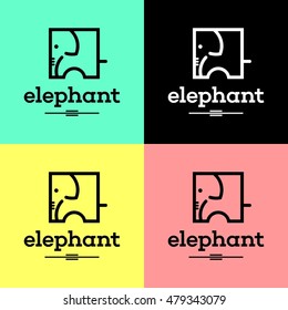 Simple modern elephant logo