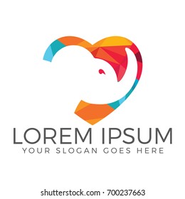 Simple modern elephant logo.