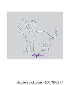 Simple modern elephant logo, elegant and stylish, paper