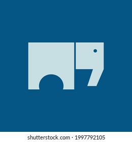 Simple and modern elephant logo, perfect for personal brand identity