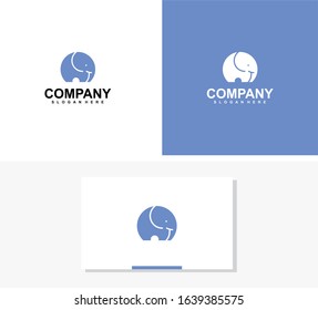 Simple modern elephant logo vector