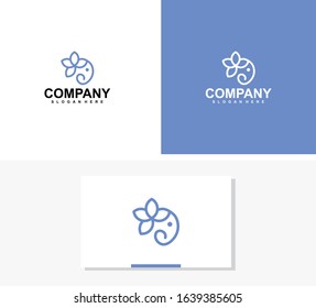 Simple modern elephant logo vector