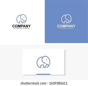 Simple modern elephant logo vector