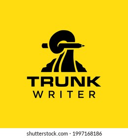 Simple and modern elephant writer logo for company, business, community, team, etc.