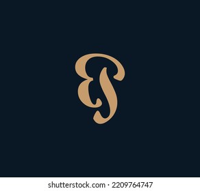 Simple Modern ES SE Monogram Logo. Minimal elegant monogram art logo.