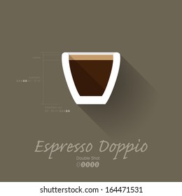 Simple Modern Espresso Doppio Manual Wallpaper - Flat Design - Vector Illustration
