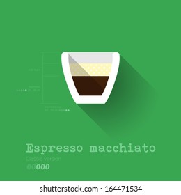 Simple Modern Espresso Macchiato Manual Wallpaper - Flat Design - Vector Illustration