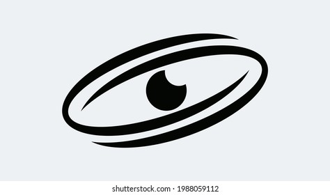 simple modern eye planet rotatiom logo bussines