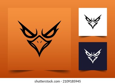 simple modern face hawk logo template