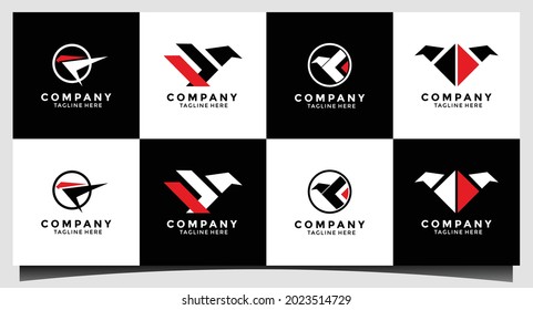 simple modern Falcon bird Logo Template vector illustration design