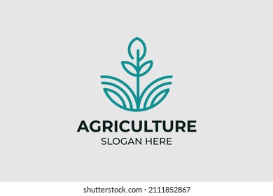 simple and modern farm logo set