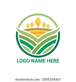 simple modern farm technology illustration vector logo
