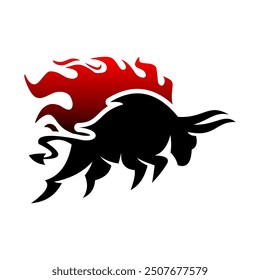 einfaches modernes Feueradler Pferd Stier Kopf Vektor Logo