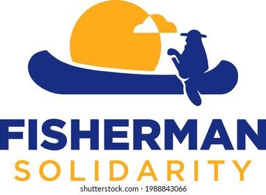Simple and modern fisherman logo for company, business, community, team, etc.