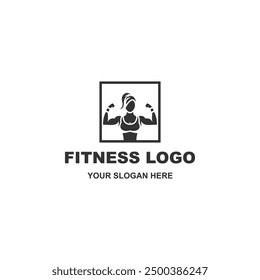 Simple and modern fitness logo design vector isolated on white background