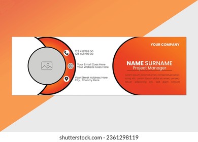A simple, modern, flat and clean E-signature design that will be perfect for your company e-mail signature or even just for personal e-signature.