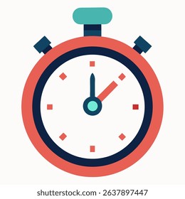 A simple, modern, flat design vector illustration features a retro stopwatch, perfectly conveying the concepts of time management and speed.