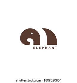 Plantilla para el logotipo de elefantes planos modernos y sencillos