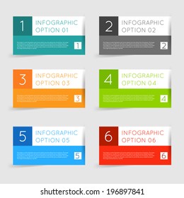 Simple modern flat infographics options banner set. Vector illustration for games, tablets, smart phones, gui and ui.