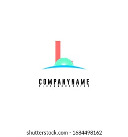 einfache, moderne Vektorillustration mit L-Logo und kreativem Design.