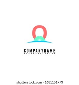 simple modern flat O logo letter creative design vector.