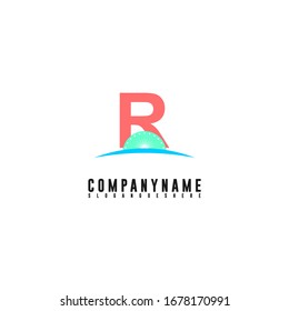 simple modern flat R logo letter creative design vector.