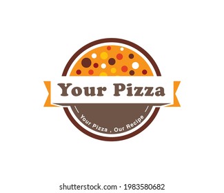 simple modern flat of your pizza logo