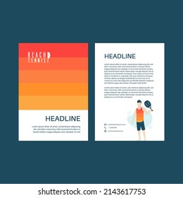 Simple and modern flyer template for beach tennis.