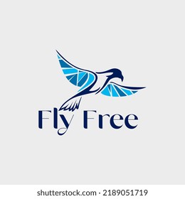 simple modern flying bird illustration logo vector design