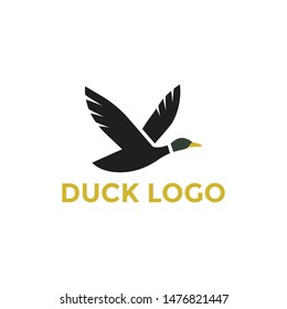 Simple and modern flying duck logo