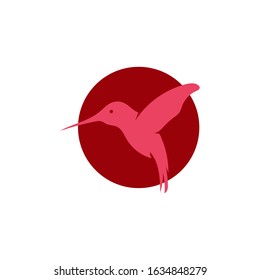 simple Modern flying Hummingbird Logo - Vector illustration