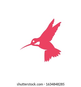 simple Modern flying Hummingbird Logo - Vector illustration