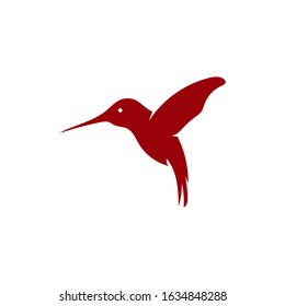 simple Modern flying Hummingbird Logo - Vector illustration
