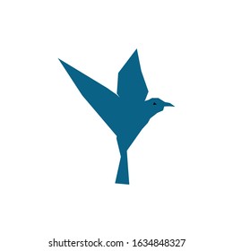 simple Modern flying Hummingbird Logo - Vector illustration