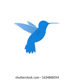 simple Modern flying Hummingbird Logo - Vector illustration