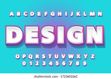 Simple, modern font and alphabet, vector