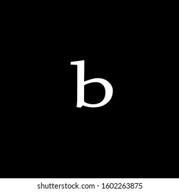 the simple modern font of letter b with black background