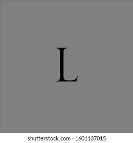 the simple modern font of letter L with grey background