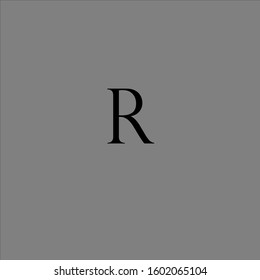 the simple modern font of letter R grey background