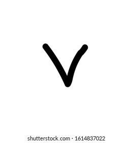 the simple modern font of letter v 