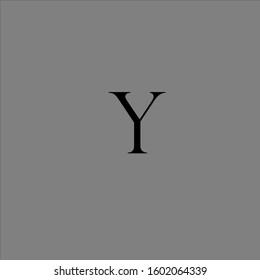 the simple modern font of letter y grey background